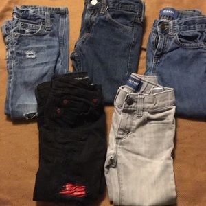 Five pair of toddler Preloved jeans size 4T